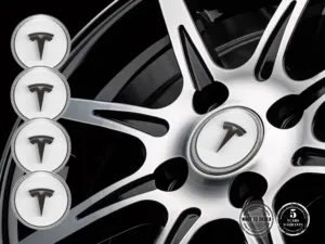 Tesla Style Emblèmes Roue Étiquettes Bombées Haute Qualité